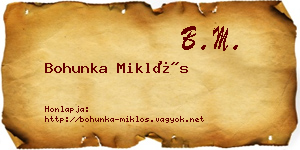 Bohunka Miklós névjegykártya