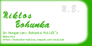 miklos bohunka business card